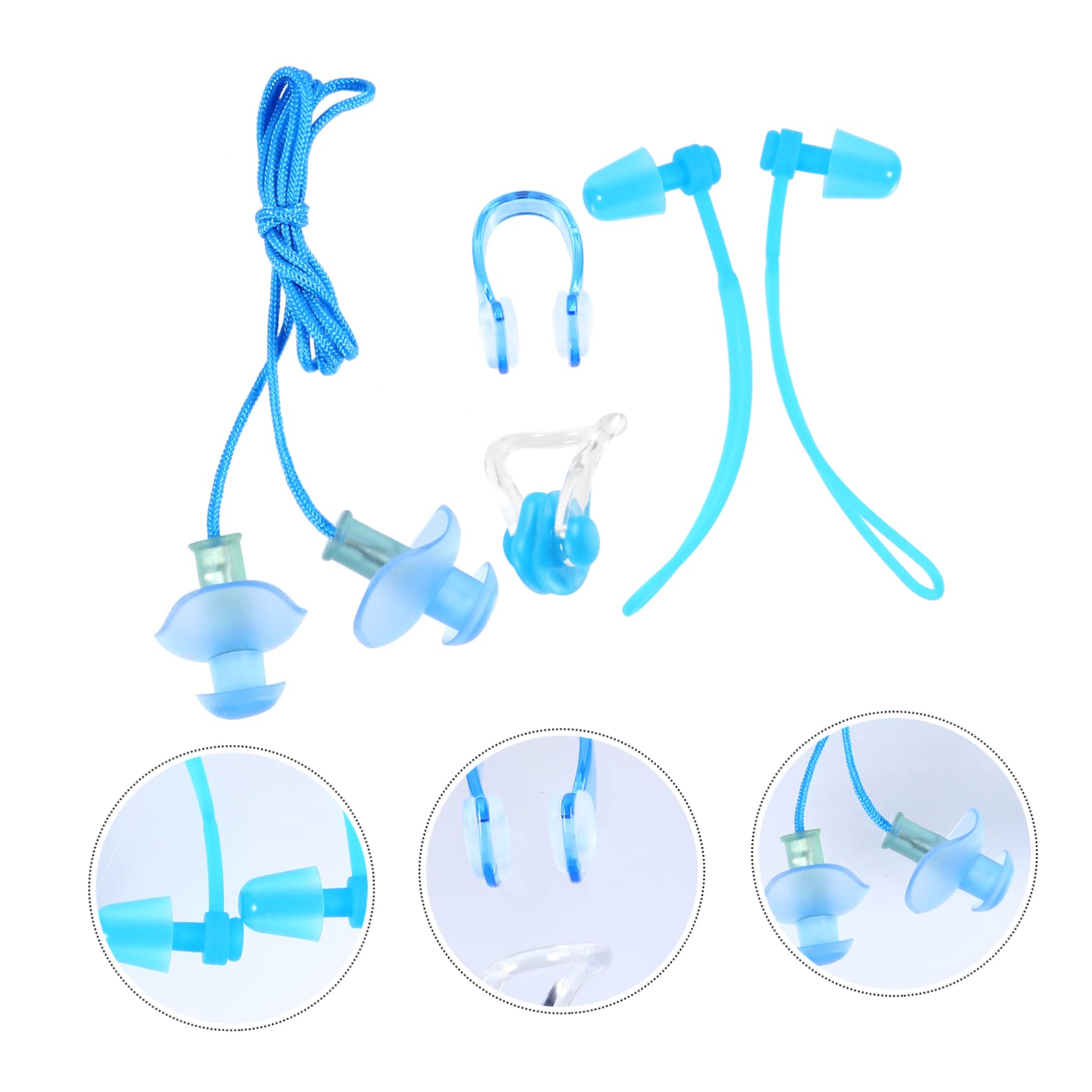 BESTonZON 4pcs Nose Clip Set for Swimming Comfortable Ear Protection Kit for Adults Lightweight Durable Prevents Water Entry for Pool and Water Sports