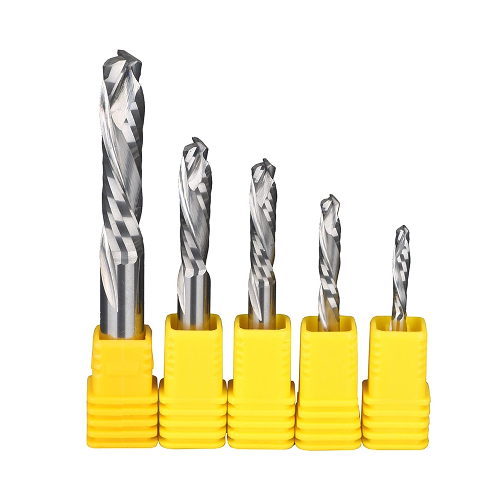 HYUJNAFZR End Mill Cutter CNC Bit Double Flutes Composite Cutter Wood Cutter End Mill Carbide Woodworking Milling Engraving Machine CNC Tools Router Bit(10x10x55)