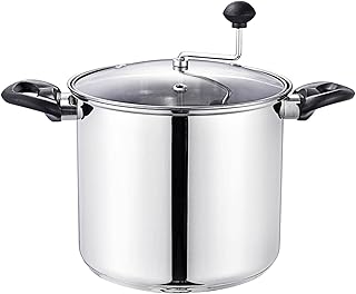 Lehman's Manual Stovetop Popcorn Popper, Stainless Steel Popcorn Maker with Stirring Rod, No Measuring Needed, Doubles as Cooking Pot