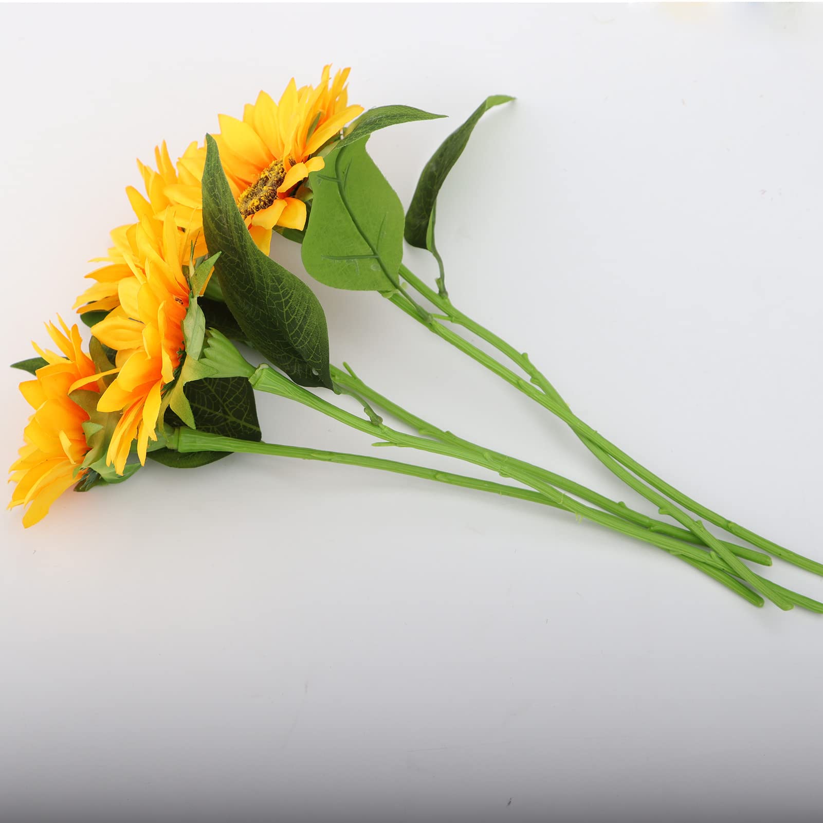 Laelfe Girasoli Finti di Grandi per Decorazioni, 60 cm Girasoli Artificiali a Stelo Lungo Decorazione per Esterni, Casa, Matrimonio, Compleanno, Decorazione Gialla (Centro Scuro, 6 Pcs