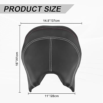 Driver Seat For Can Am Ryker 600/900 / Rally Edition/Sport 2019+ Models| Black Wide Comfort Rider Seat Replace #219401254 (White String)