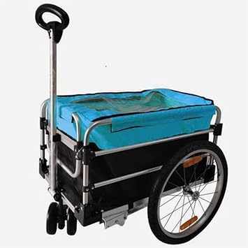 Foldable Trailer Bicycle,Cycle Bike Cargo Trailer for Bike Bicycle,Cargo Camping Tent Luggage Carry Transport,Universal Bicycle (Blue)