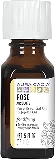 Aura Cacia Rose Absolute Pure essential Oil in Jojoba Oil, 0.5 Ounce.