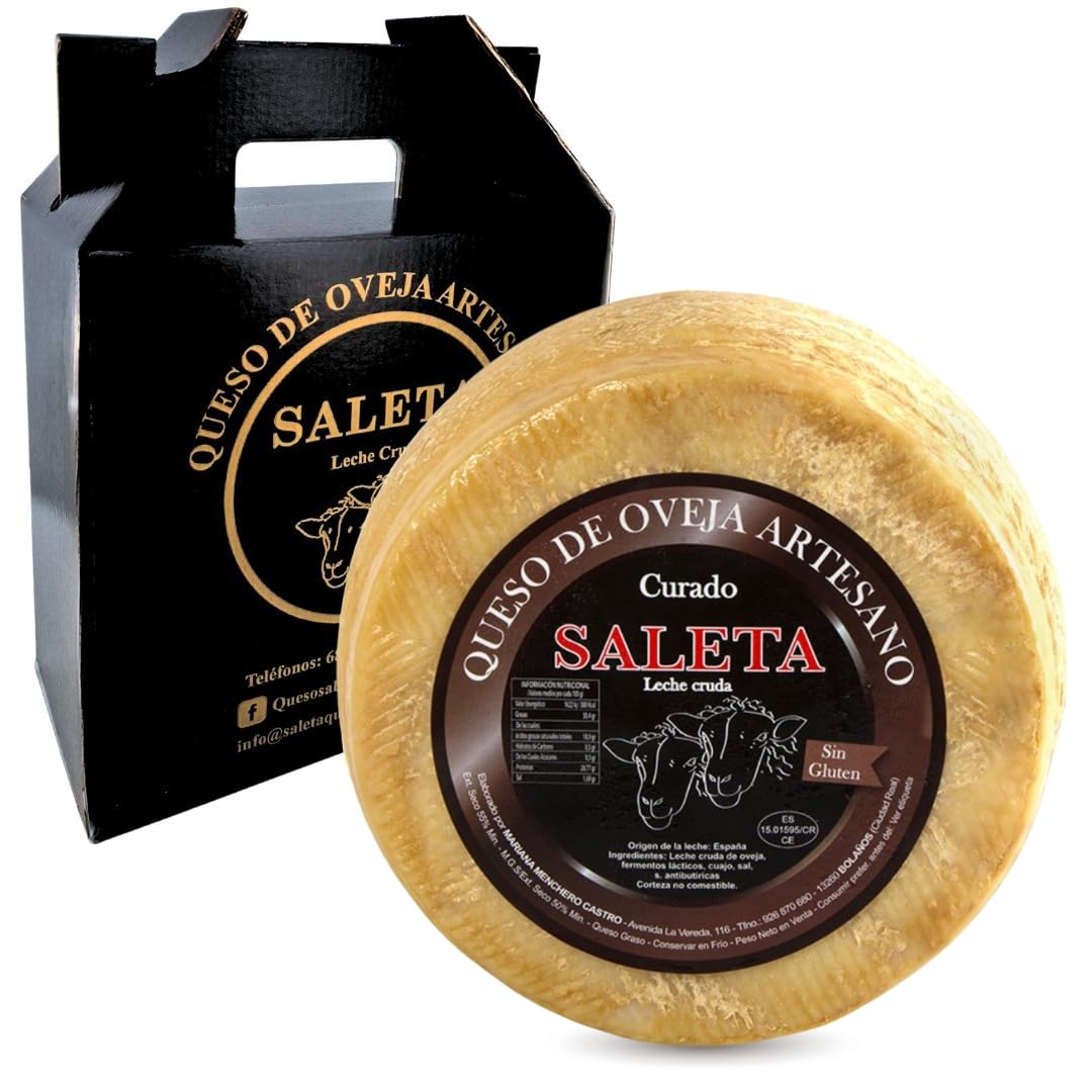 SALETA® Queso Semicurado Entero de oveja Gourmet (3 Kg) | Elaboracion Artesana Quesos de La Mancha | Quesos de leche de oveja — view 11