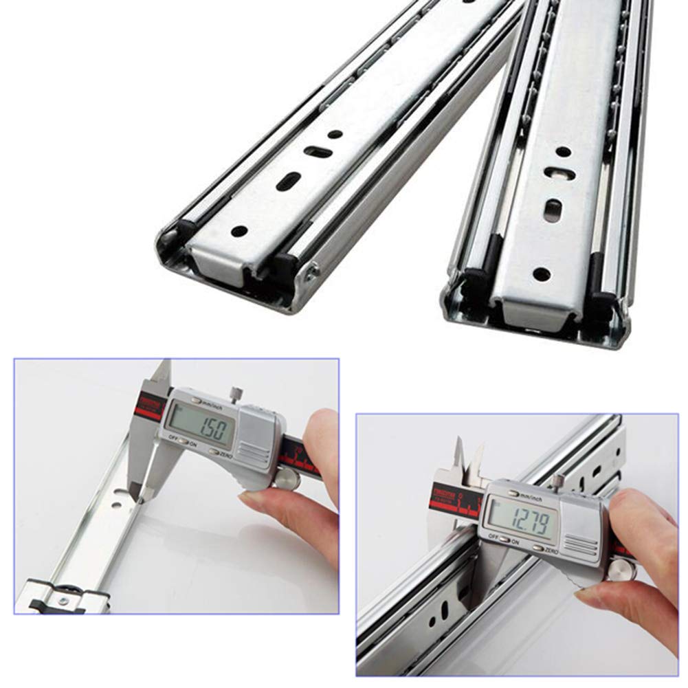 6 Paires Glissières Tiroir 4064mm Montage Latéral Acier Extension Totale Fermeture Douce Roulement Billes 100lbs 96010553