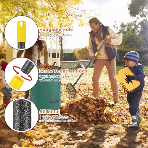 Rastrillo para hojas grande de 18" ancho con mango de 65" miniatura 6