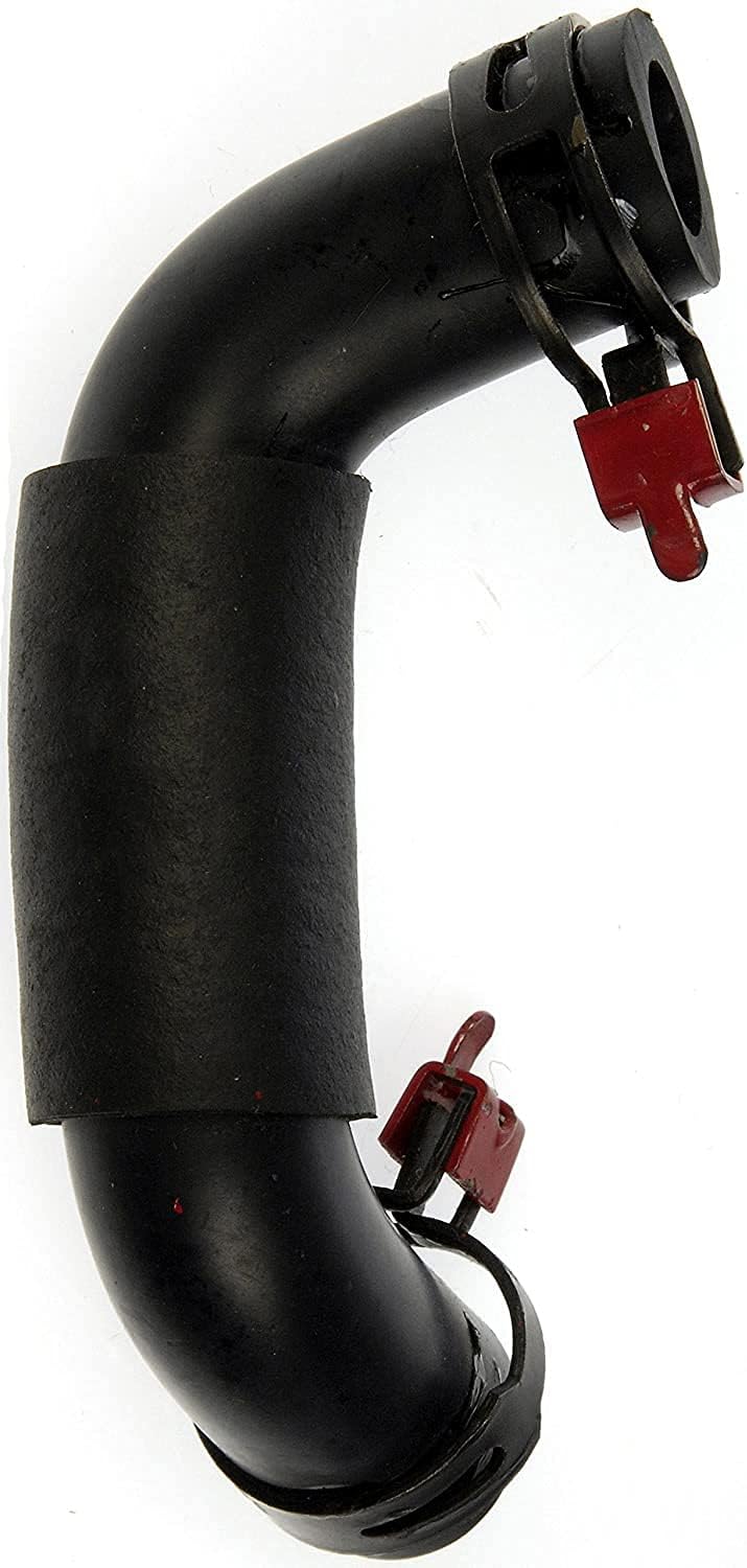 APDTY 57145 Molded Rubber Engine Crankcase PCV Breather Hose Tube w/Clamps (Replaces 3L8Z-6758-AA, 3S4Z-6758-AA, L305-13-895, L373-13-8)