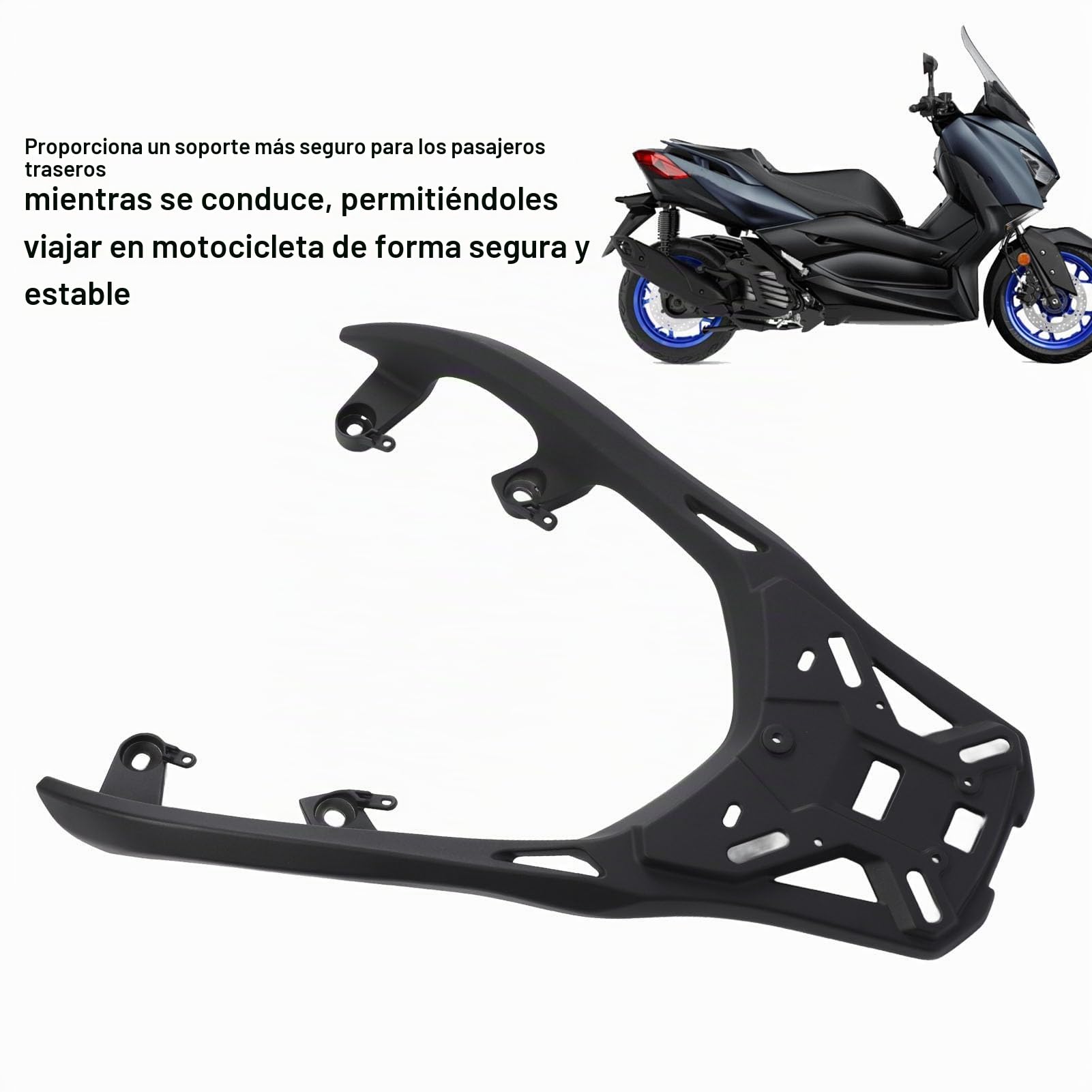 SIXRUN Rack de Almacenamiento de Equipaje Trasero, Soporte Estable de Aleación de Aluminio, Portador de Carga Trasero con Excelente Espacio Adicional, para Xmax 125 250 300 2017-2024