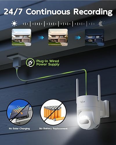 Miniatura 2 de Cámara de seguridad de 3 MP para exteriores - Wi-Fi 2.4G5G, alimentación con cable de grabación 247, vista panorámica de 360, seguimiento de