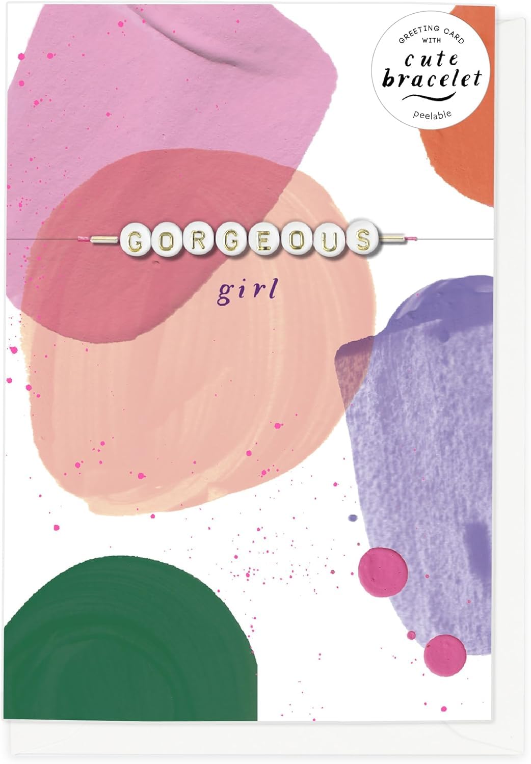 Hotchpotch Cute Card With Detachable 'Swiftie Inspired' Bracelet Spelling Out 'Gorgeous'