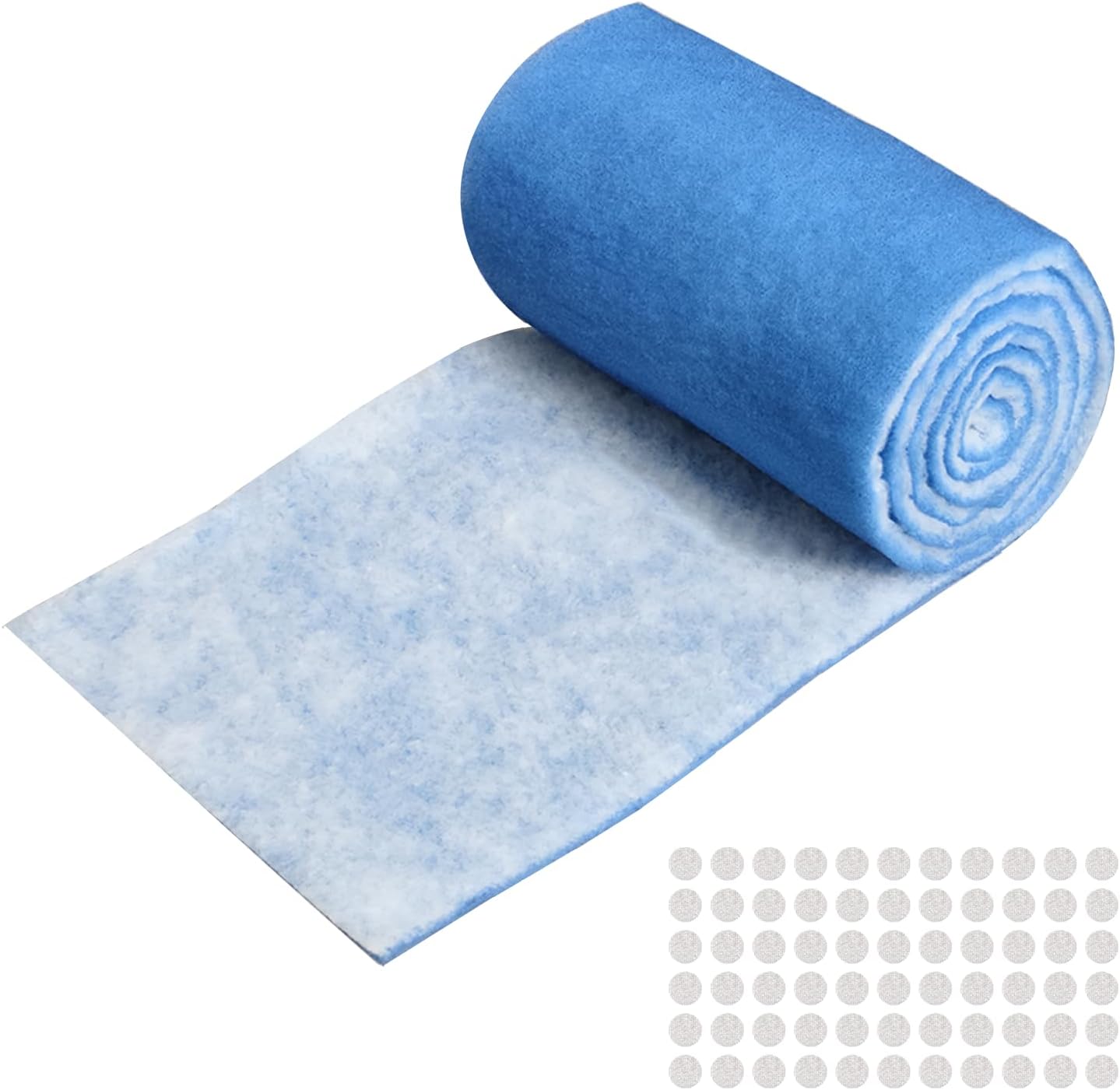 Air Vent Filters Roll, 12" x 90" Cut to Size Air Filters with 66PCS Hook&Loop Fasteners(35+ Filters), MERV 8 Triple Filtration Vent Filter Material for Home Floor, Ceiling, HVAC, Grilles (12x90 inch)