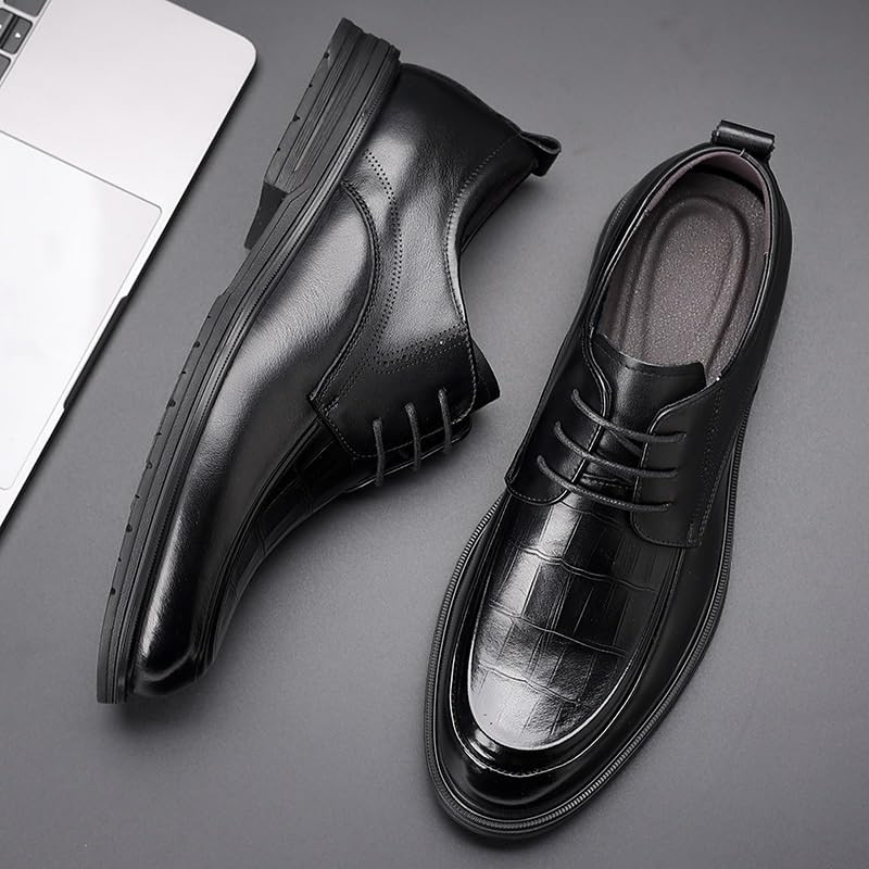 Men's Wingtip Dress Shoes Leather Lace Up Non Slip Business Derby Shoes for Men Comfort Casual Oxford Shoes Breathable Shoes3