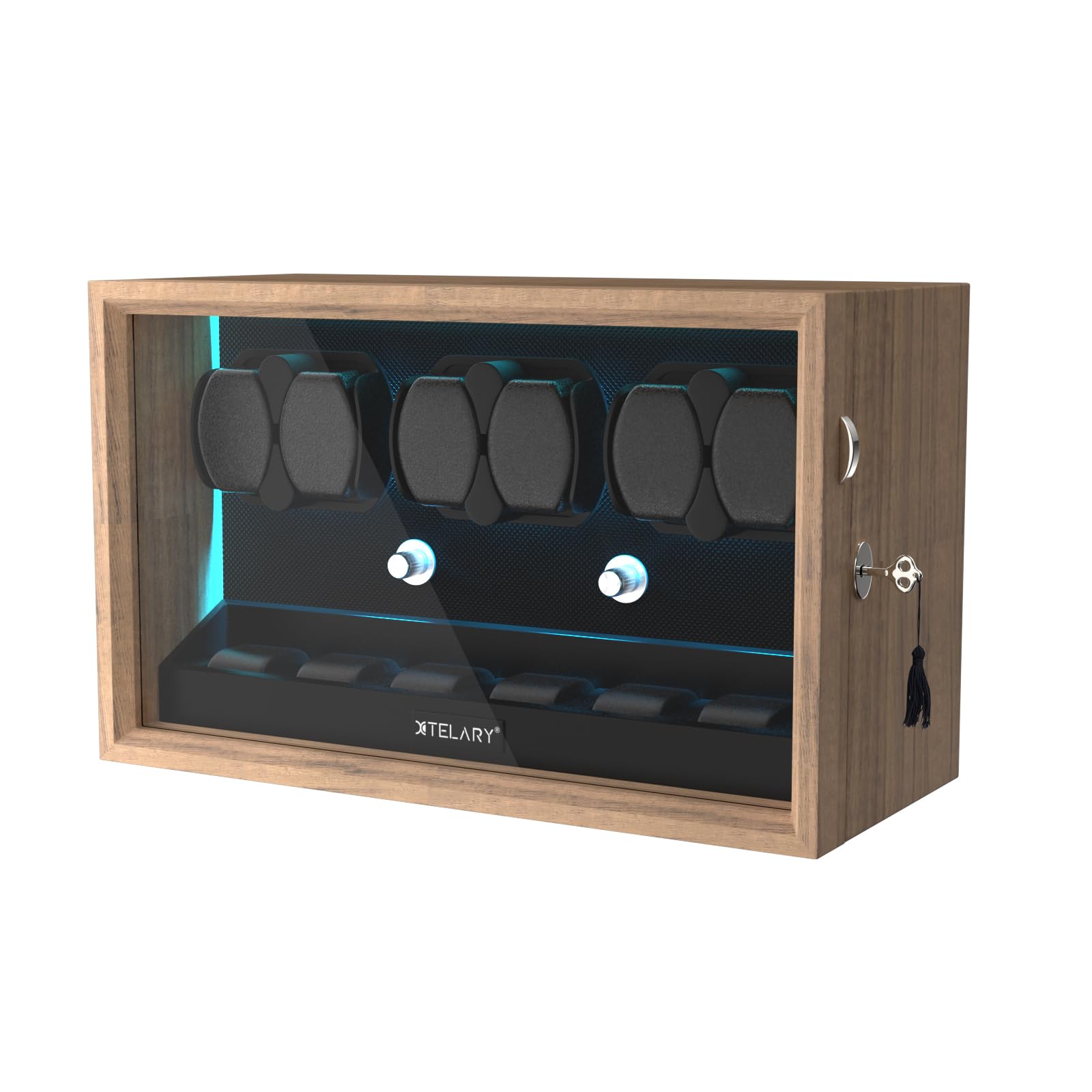 XTELARY Devanadera de Reloj Automática, Movedor automático de Relojes de Lujo para 2/3/4/6/8 Relojes, con 4 Modos