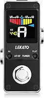 Pedal afinador de guitarra com desvio verdadeiro, afinador para guitarra elétrica e baixo, pedal de afinação colorida com mudo, afinação plana e afinação