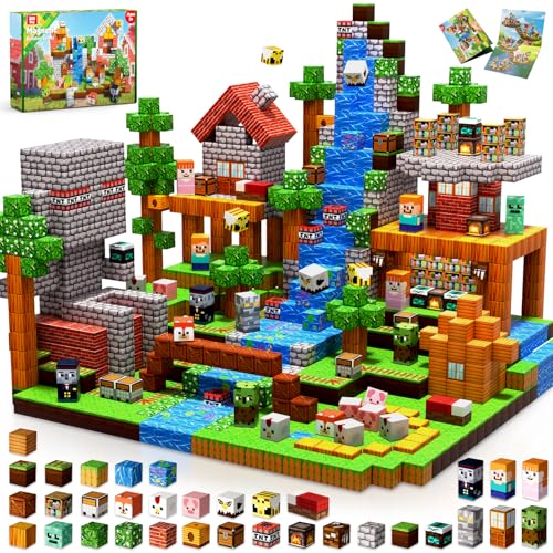 Annexfun 300 PCS Magnetic Blocks - Magnetic Building Blocks Stacking Magnets for Kids Sensory Toy for STEM Montessori Sensory Toys for Kids 3+ Boys and Girls Easter Christmas Birthday Gifts