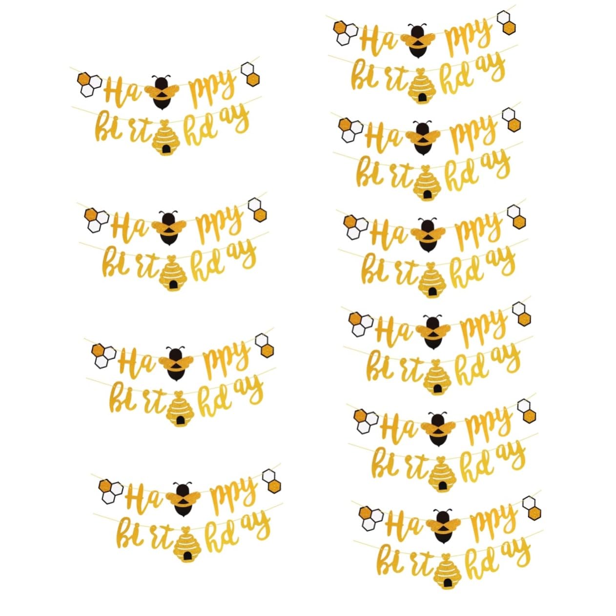 ibasenice 10pezzi Striscione Decorativo Per Compleanno Bunting Accessori Per Compleanno Per Facile Appendere e Riutilizzabile Design e