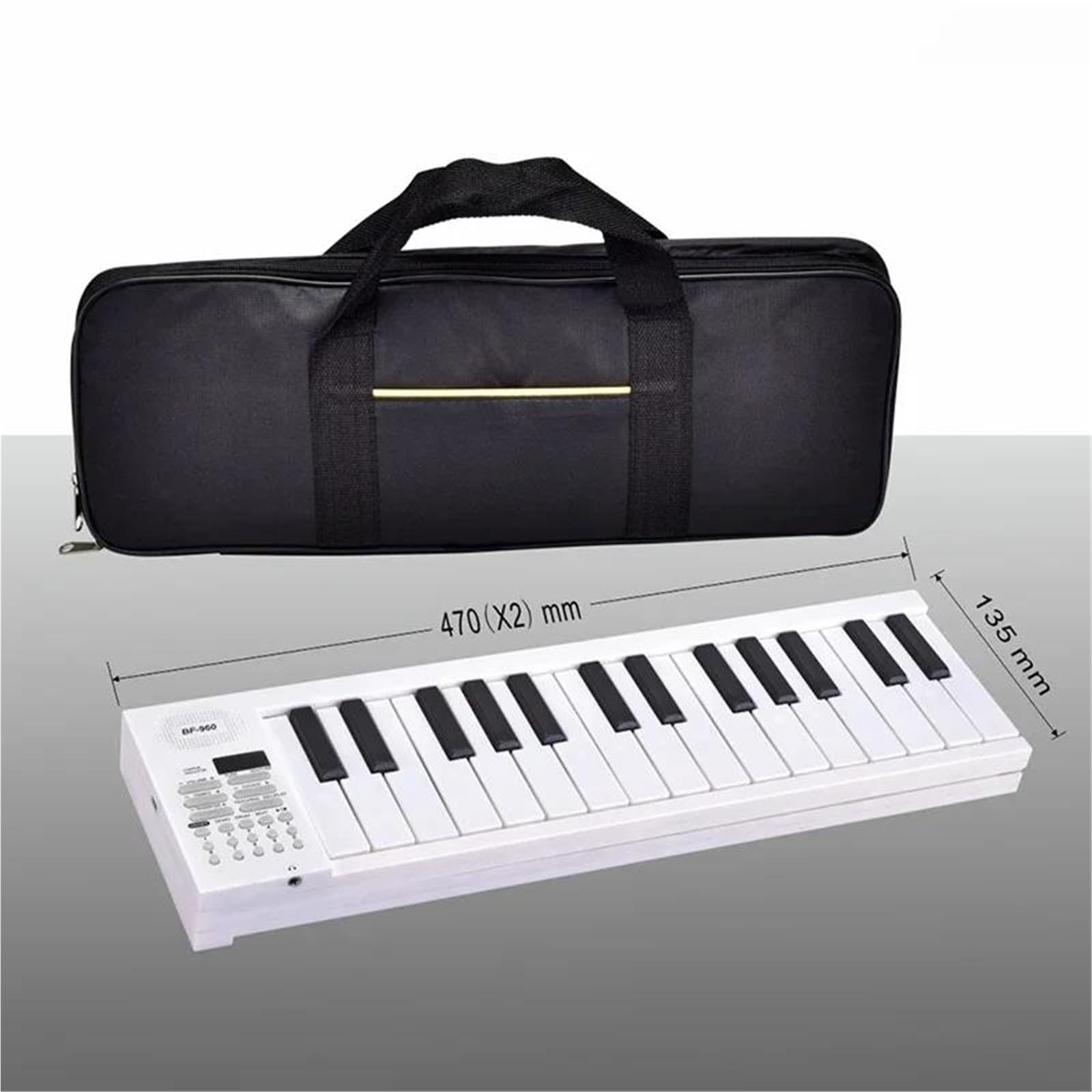 Pianino Elektroniczne Składane Pianino Elektryczne 61 Klawiszy Przenośny Syntezator Profesjonalna Klawiatura Do Występów(White)