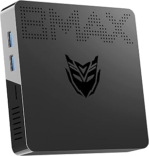 BMAX Mini Pc 6GB DDR4 64GB eMMC Celeron N3350 Fanless Desktop Computer, 2.4G+5G Dual Band WiFi,HDMI+VGA Doppio Display, 4K HD for Business e Entertainment Mini Computer Micro PC