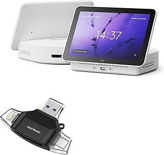 BoxWave Smart Gadget Compatible with Logitech Logi Dock Flex - AllReader SD Card Reader, microSD Card Reader SD Compact USB - Jet Black