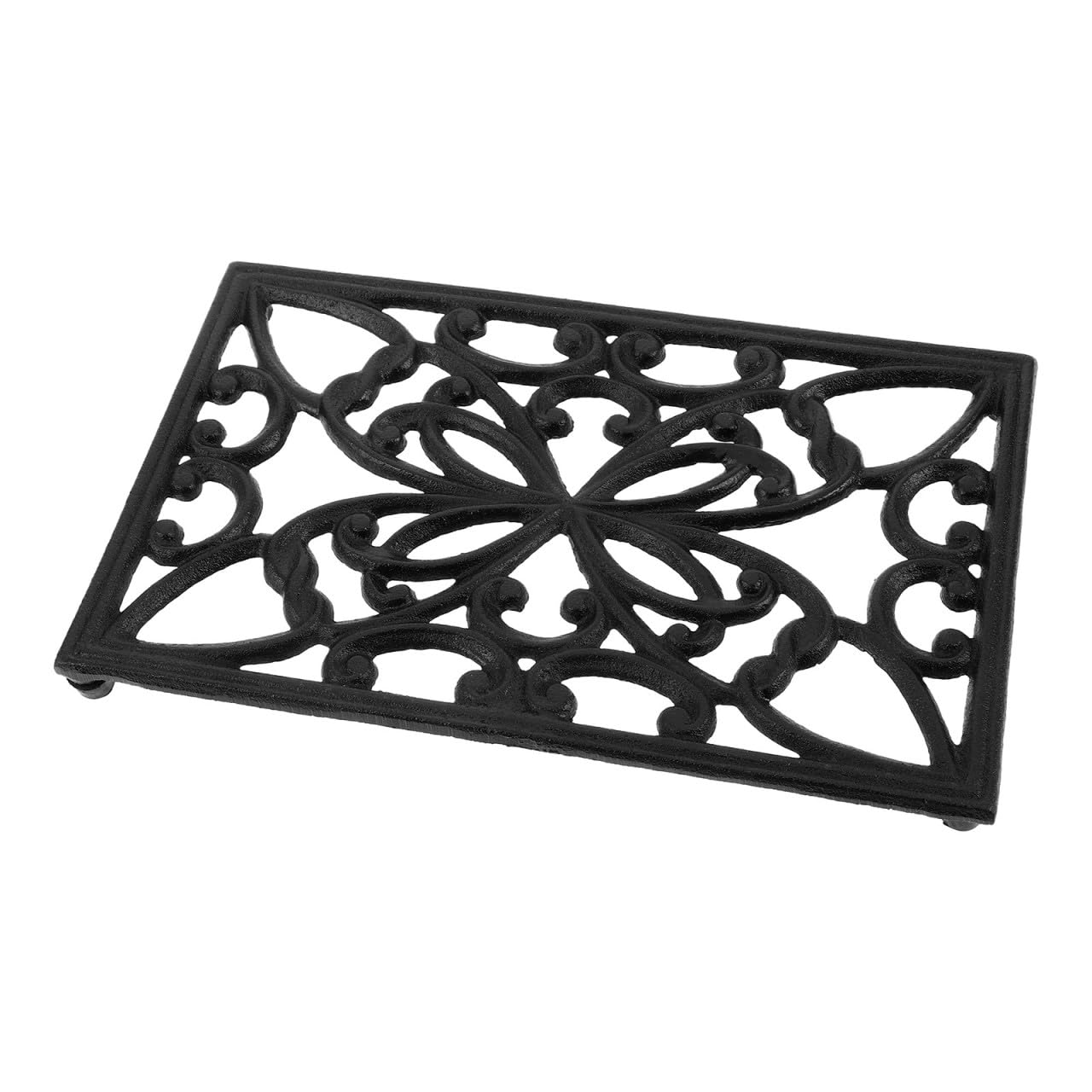 Salvamanteles de Hierro Fundido, Salvamanteles para Platos, Rectangular, Negro, Protege Encimeras y Mesas, Estilo Americano Clásico para Cocina y Mesa de Comedor