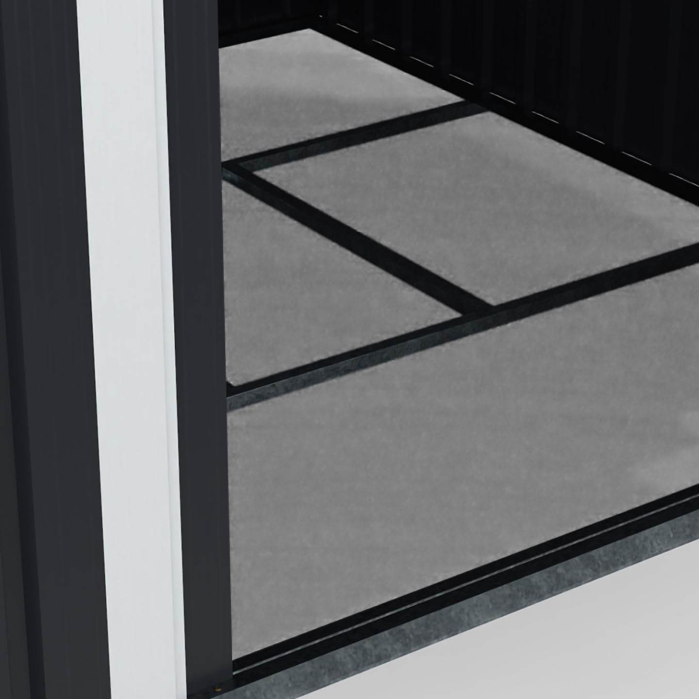IDMarket - Abri de Jardin 3,7M² Gris en Acier galvanisé avec Base