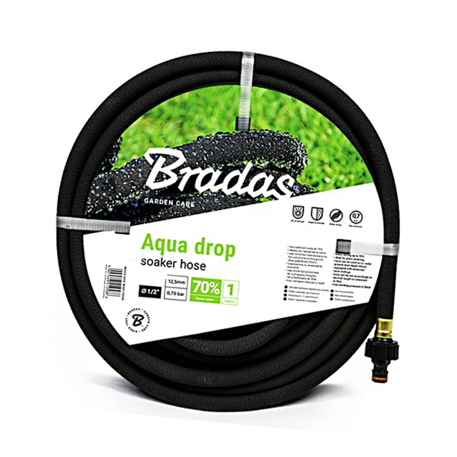 Aqua Drop Soaker Hose 7.5-30M + Connectors Garden Irrigation System Porous Pipe Leaky Soaker Hose Plants Watering Flexible Durable (30)