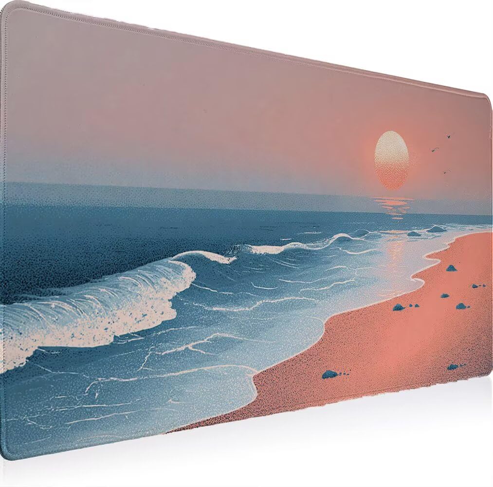 Podkładka pod mysz, duża podkładka pod mysz, 1200 x 600 x 3 mm, XXL, zszyte krawędzie, podkładka pod mysz do gier, ulepszona precyzja i prędkość, gumowa podstawa zapewniająca stabilny chwyt, gładkie