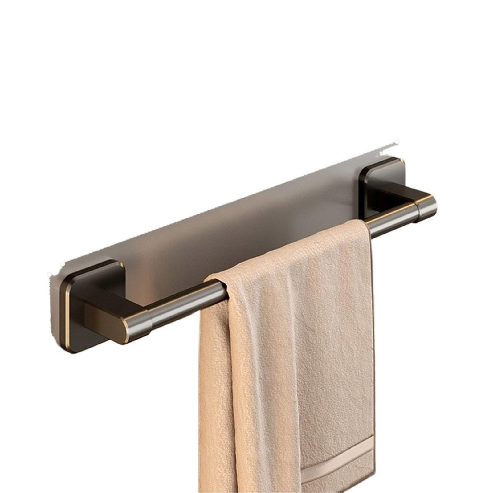 Bathroom Towel Holder Without Drilling Rack Bar Self-Adhesive Rail For DIY Tools(Dark Grey-40CM)