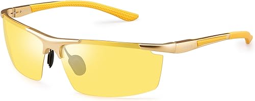 Gafas de conducción nocturna, gafas amarillas polarizadas antideslumbrantes para hombres y mujeres, Amarillo, talla única