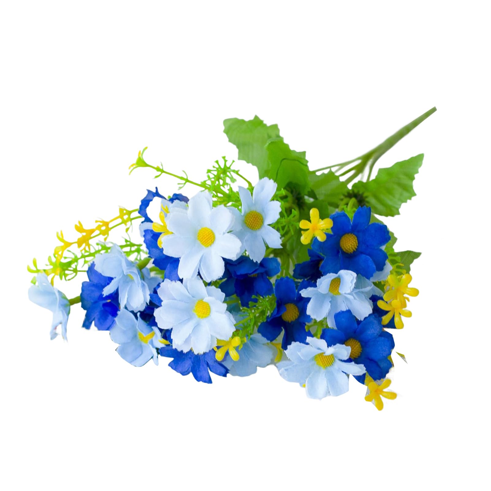 Worparsen Sky Blue 28 Head Artificial Silk Daisy Flowers,10 Colors Fake Flowers For Outdoor And Indoor, Decorative Artificial Flowers In Vase, Faux Plastic Uv Resistant Flowers For Graves And Garden (Sky Blue)