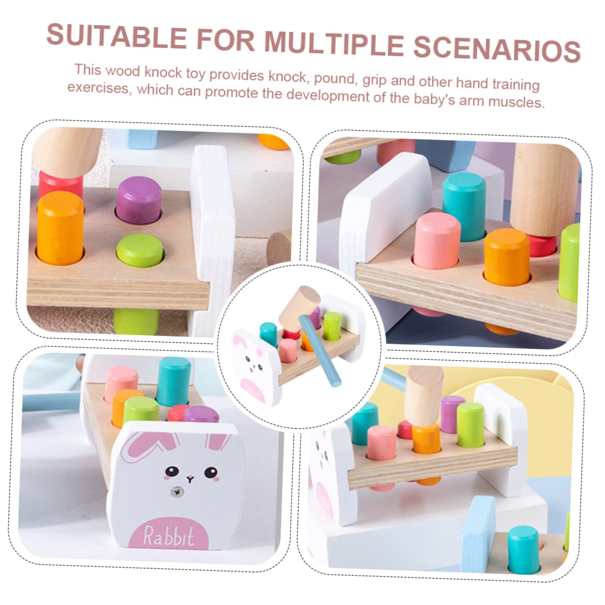 BCOATH 1Set Adorable Rabbit Hammering for Early Education Learning for Safe and Lightweight for Home School and