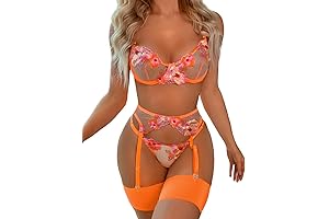 Floral Lace Embroidery 4 Piece Set