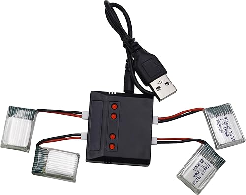 Miniatura 6 de Blomiky Paquete de 4 baterías Li-PO de 3.7 V 1S 180 mAh 20C con enchufe MX2.0 adecuado para algunos pequeños drones helicópteros RC Airplne  3.7 V