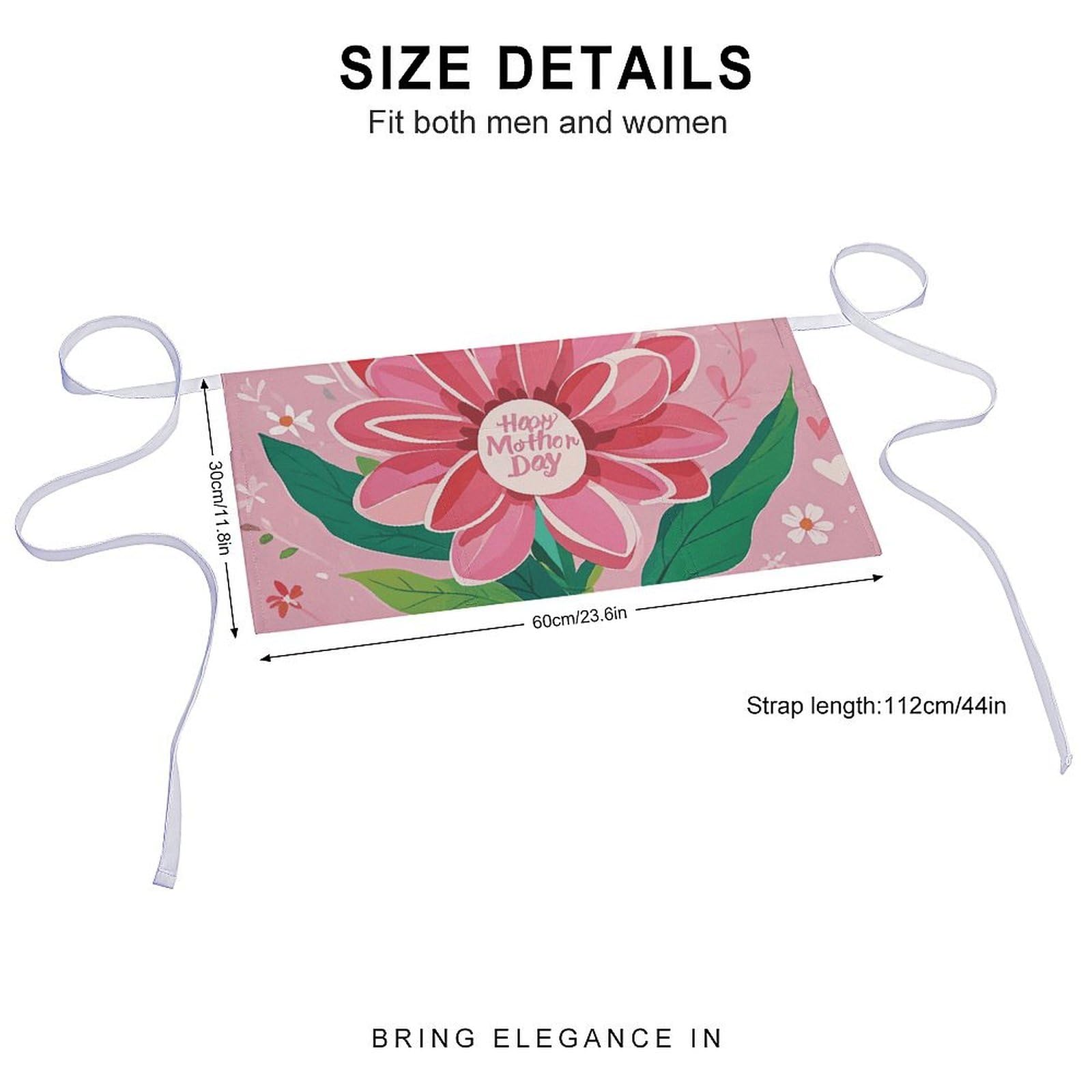 DJUETRUI Happy Mother Day Adjustable for Women Men with Pockets Extra Long Lab Apron Butcher Apron Oxford Cloth Cotton Apron for Kitchen Cooking Baking