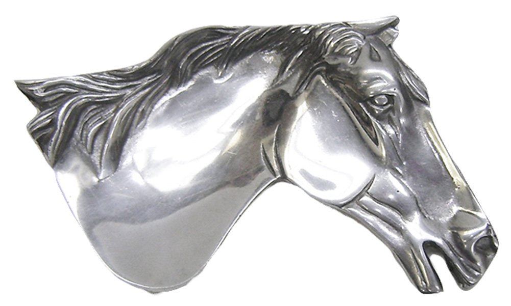 6" x 5" Large Pewter Horse Head Decorative