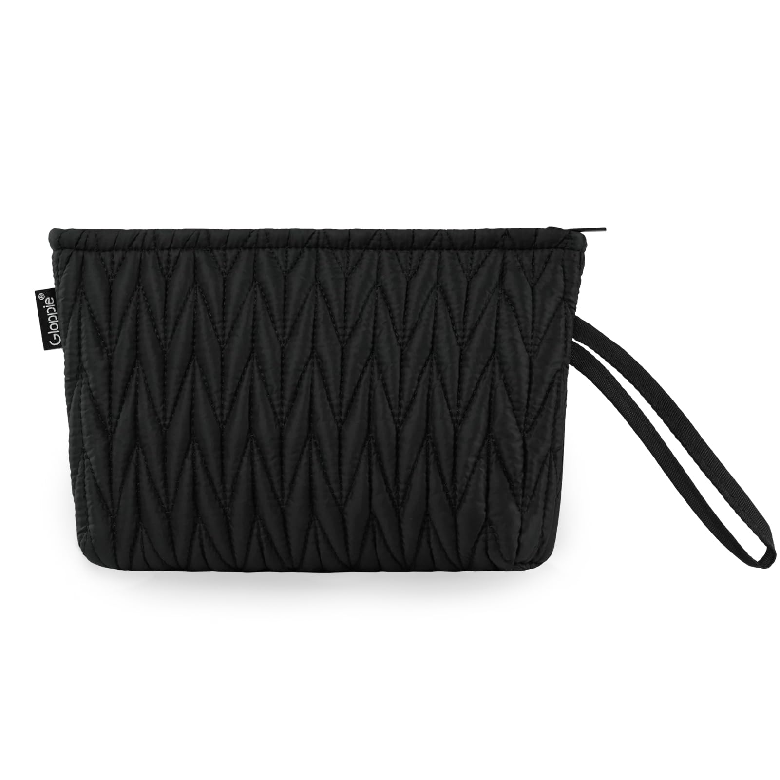 Gloppie Cosmetic Bags Mini Makeup Bag Small Toiletry Bag Personalised Gifts for Women Black Make up Pouch