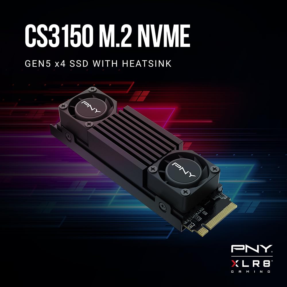 PNY CS3150 1TB M.2 NVMe Internal Solid State Drive (SSD) with Black Heatsink - M280CS3150HS-1TB-RB