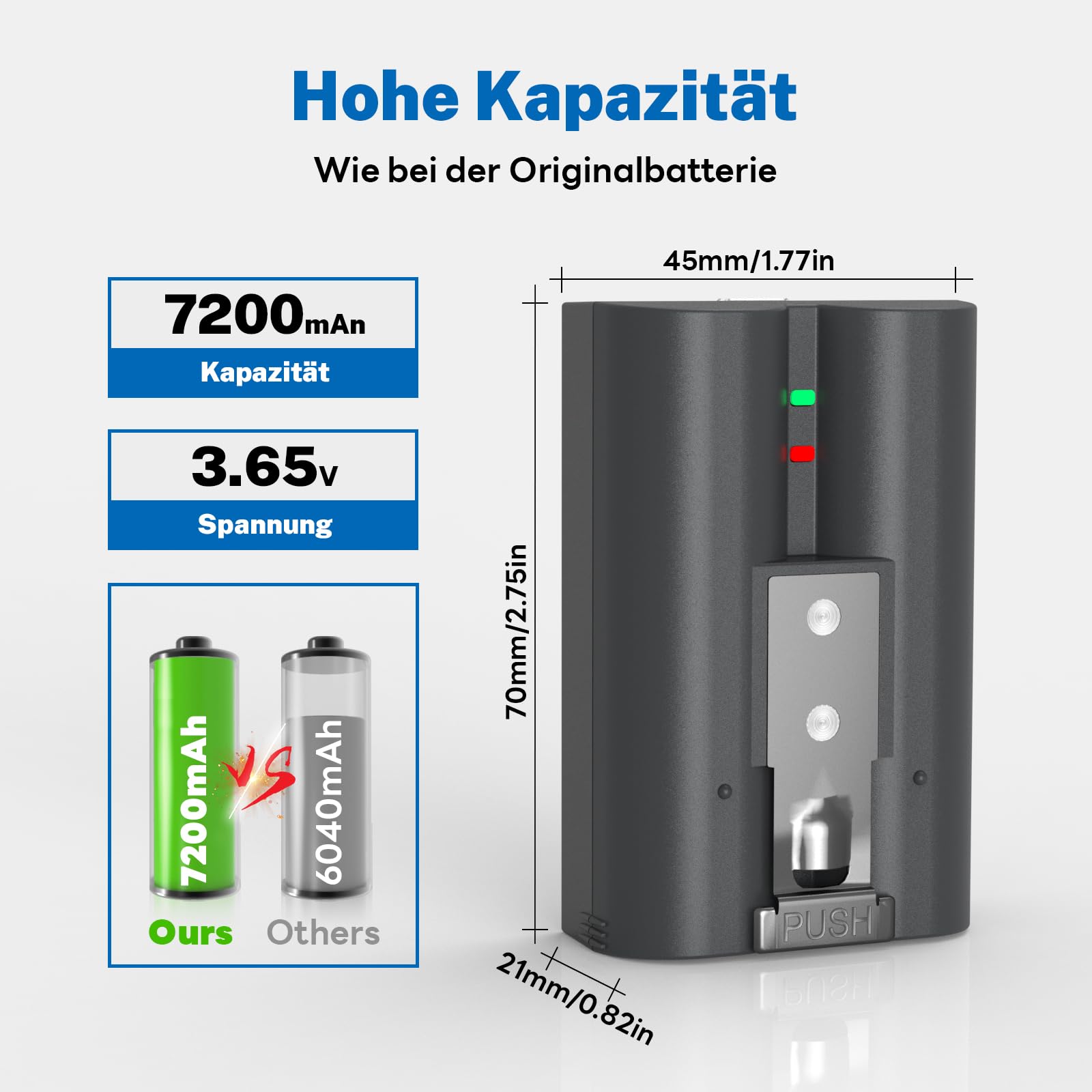 4 Stück Upgraded 7200mAh Ersatz für Ring Akku, Langlebige Li-Ion Kamera Akku kompatibel mit Ring-Doorbell 2/3/4/3plus, Stick Up Cam Akku (2nd/3rd Gen) /Spotlight Cam/Peephole Cam