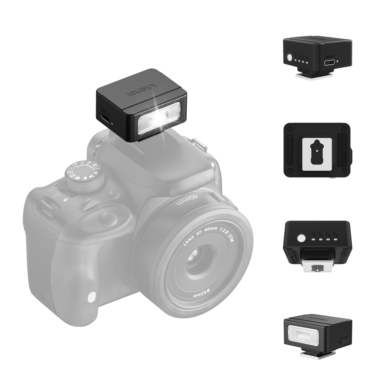 ULANZI SL01 Mini Flash GN8 6500K 375 Flash a Piena Potenza 200lux@0.3m Compatibile Nikon Sony Fujifilm Panasonic