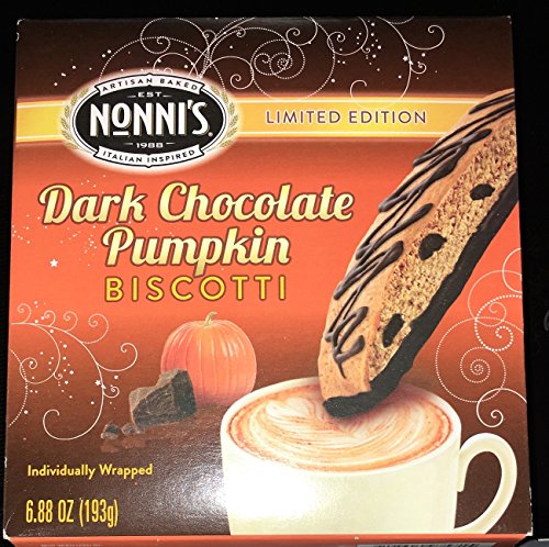 Nonnis Dark Chocolate Biscotti Limited Edition 8 Individually Wrapped Biscotti, Total Weight 6.88 Oz.