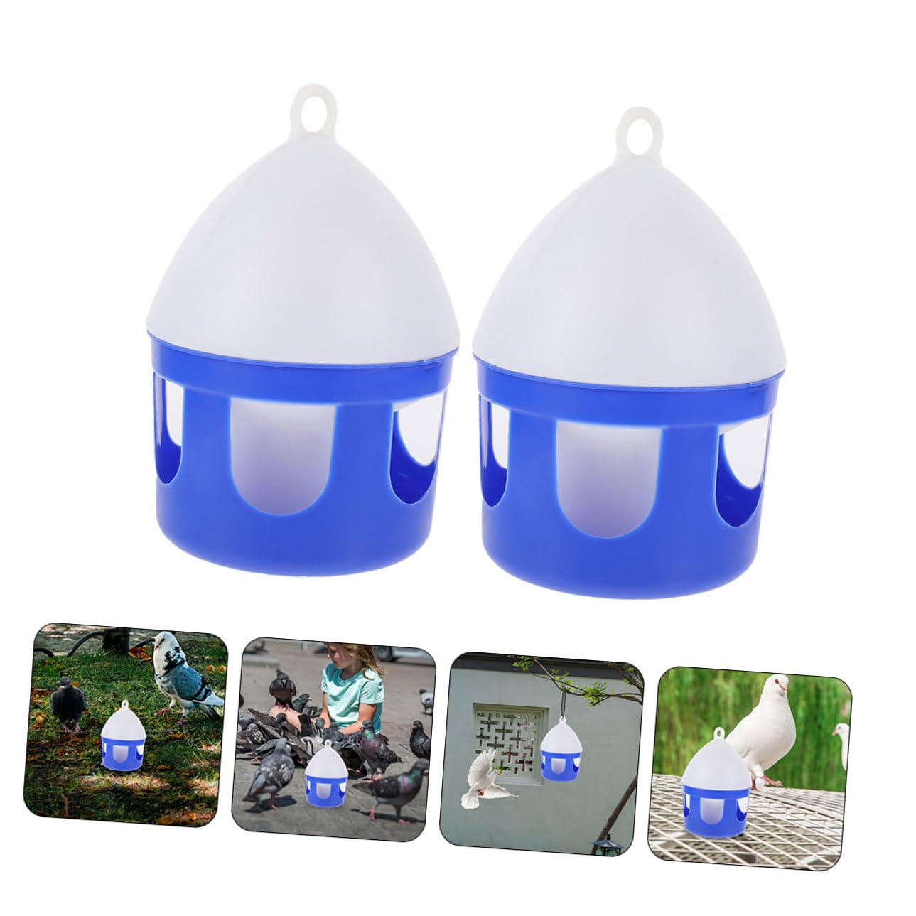 ibasenice Abreuvoir pour Oiseaux Domestiques Facile à Nettoyer en PVC Réutilisable 2l Lot de 2 Pièces pour Pigeons et Grives pour Élevage et Usage Quotidien