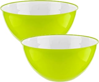 Homeshopa - Juego de 2 ensaladas grandes, irrompibles y ligeros, reutilizables, de plástico, aptos para microondas, lavavajillas y congelador, sin BPA, 25 cm (verde y verde)
