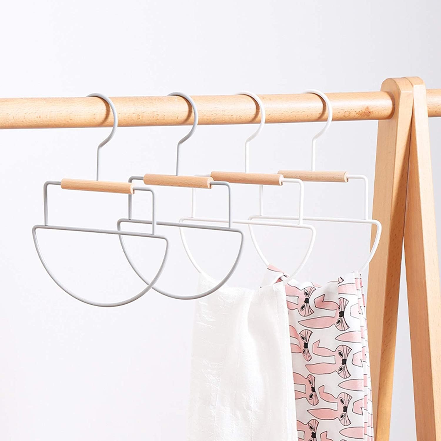 Tie Rack 5 Pack Household Scarf Organizer - Iron Hanger - Hanging Closet Organizer Accessories Holder for Leather Belt Bow Tie Scarves and More Closet Organizer (Color : White)