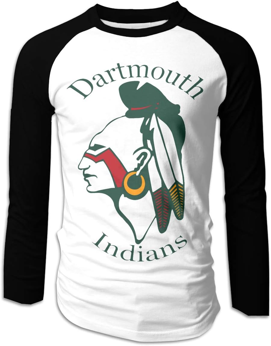Men's Dartmouth Indians (With Text) T-Shirts Long Sleeve Tee Black