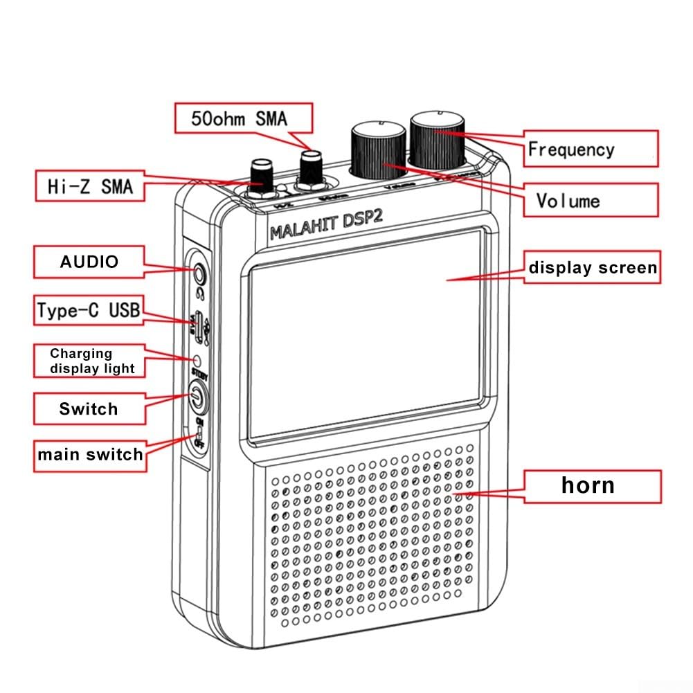 Malachit-Empfänger-Radio, Firmware 2.30 Malahit-DSP2 Malachit-Empfängerradio, 3,5-Zoll-Touch-LCD-Bildschirm, Unterstützt AM, SSB, DSB, CW, NFM, WFM