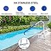 GOODBZ Swimming Pool Safety Hand Rail Swimming Pool Handrail Stair Rail, 55x37 Inch Stainless Steel Swimming Pool Railings for Inground Pools or Steps, Pool Handrail with All Accessories