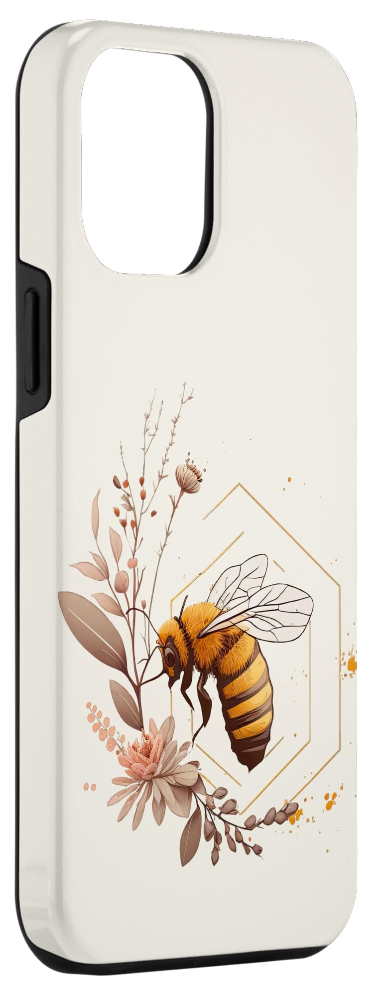 iPhone 14 Plus Honey Bee Gold with Peach Blossoms Case - Image 3