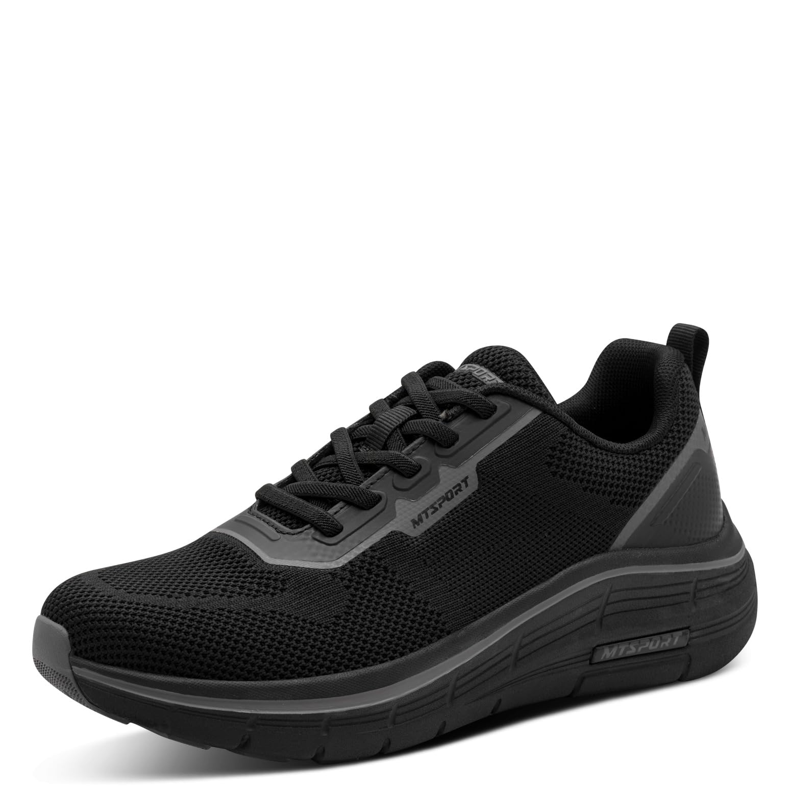 Marco Tozzi Women Sneaker Lightweight Removable Footbed Optimal Weight Distribution Elastic Lacing Sporty, Black (Black), 7 UK