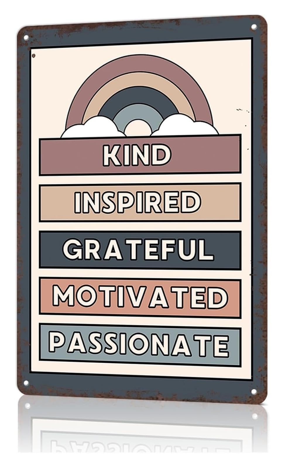 NWPNLXEA Retro Warm Heart Tin Sign Kind Inspired For Home Entryway Mudroom Hallway 8 X 12 inch