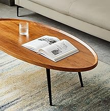 ANS_HOME Oval Coffee Table, Wooden Coffee Table Mid-Century Modern Oval Sofa Table Nesting Tables Center Table for Living Room Bedroom Office Furniture Easy Assembly (31.5")
